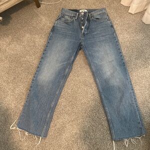 Redone jeans raw hem